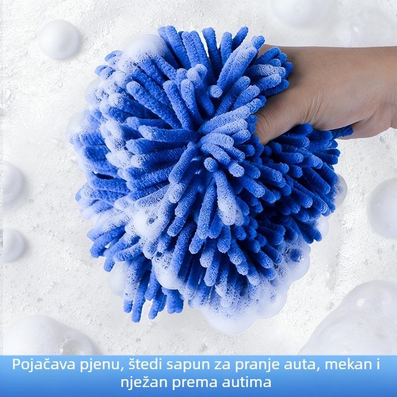 Rukavice za pranje automobila od chenille pliša, dvostrane, mikrofibra, sigurne za lak, za voskanje i čišćenje pjenom