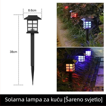 Solarna vanjska svjetla za vrt, kineskog stila dvorska rasvjeta, rasvjeta za travnjak sa postoljem, ambijentalno noćno osvjetljenje