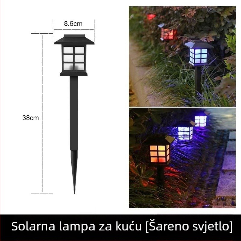 Solarna vanjska svjetla za vrt, kineskog stila dvorska rasvjeta, rasvjeta za travnjak sa postoljem, ambijentalno noćno osvjetljenje