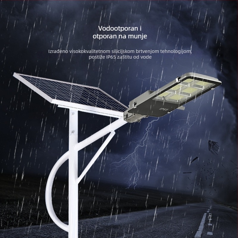 Solarna ulična rasvjeta za vanjsku upotrebu, LED visoke snage 5730/2835, IP65, LiFePO4 baterija 3,2V, inteligentno upravljanje daljinskim upravljačem i tajmerom