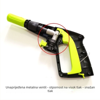 Visokotlačna pištolj za pranje automobila s metalnim ventilom i brzim spojem, tijelo od inženjerskih plastika, težina 1,0 kg