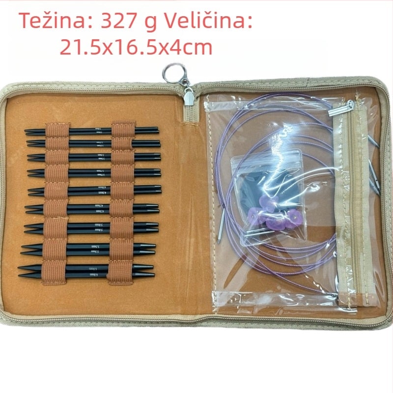 Set kružnih igala za pletenje Ska, aluminijev oksid, izvadivi konac, 50 kom, 311 g
