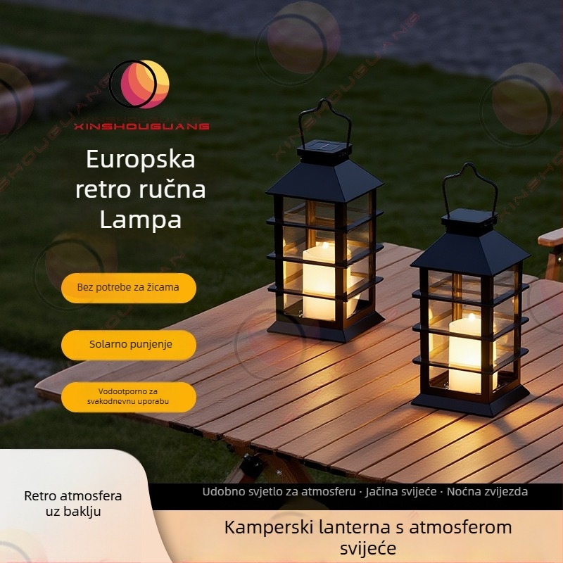 Solarna vanjska LED lanterna, IP44 vodootporna, 4.5V, <1W, trajanje osvjetljenja 12–16 sati, model 60322
