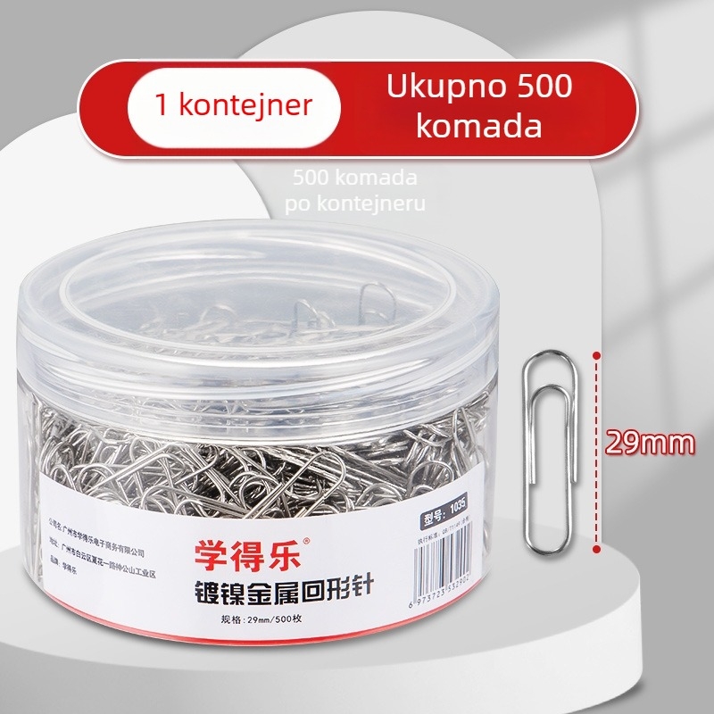 Barrel papirni klip – nehrđajući čelik, U-oblik klipsa za dokumente, uredska upotreba (Brand: Learn happily, Model: Barrel)