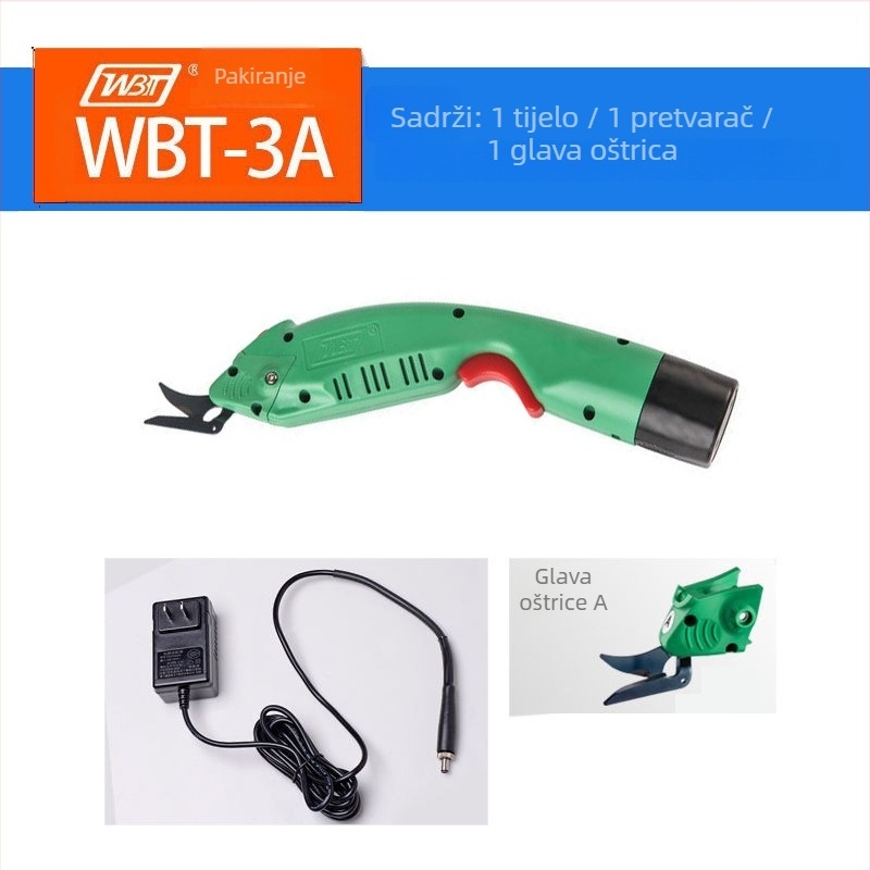 WBT električne škare za tkanine i kožu, ručne, s udarnom funkcijom, AC napajanje, 100-240V