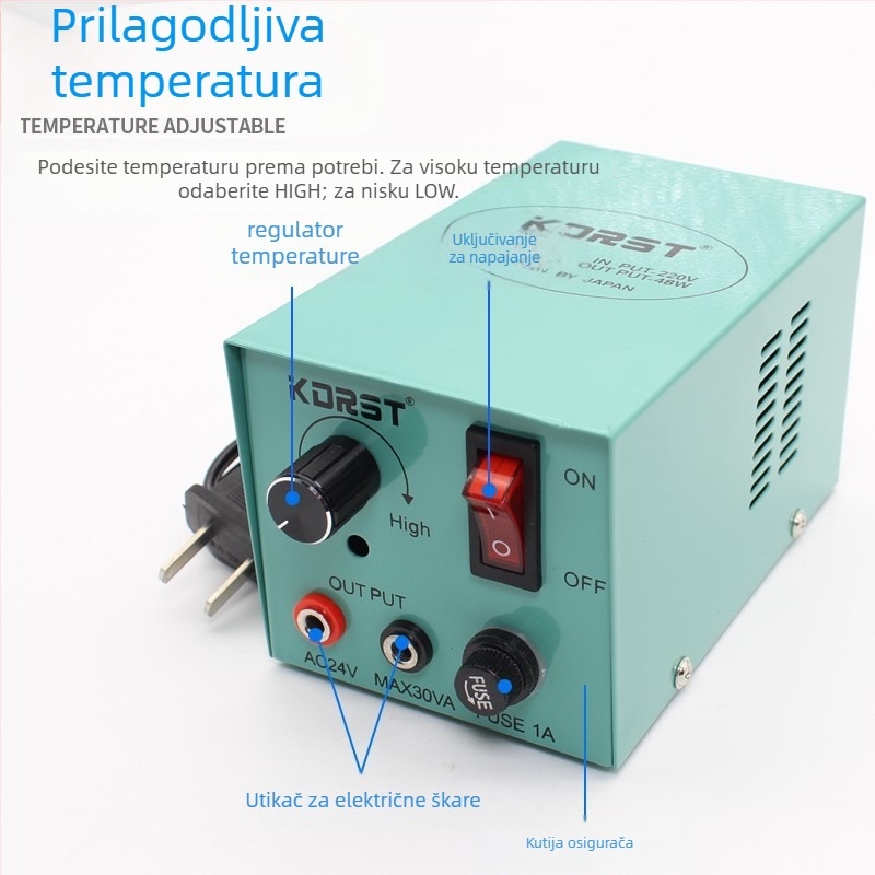 ATTUS HT200 električne grijane kliješta — 24V, raspon 50–250V AC/DC, za gumu i plastiku (akril)