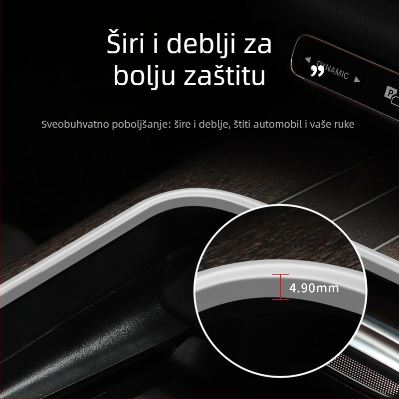 Okvir zaštite rub centra konzole i zaštita stražnje kutije za pohranu za Mercedes-Benz E-Class (jednodijelni kalup; otporan na ogrebotine i trošenje; elektroplating završna obrada; pozicija: središnji upravljački panel; kompatibilan s E-Class)
