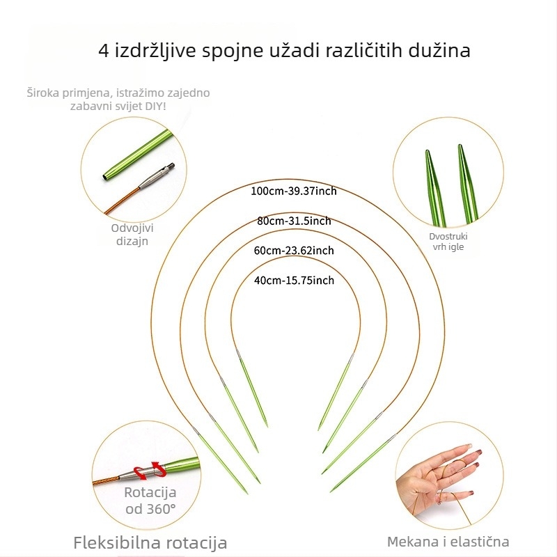 Odvojivi skup kručnih igala ZA marka, moderan stil, 350 g