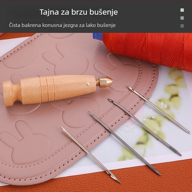 Set šiljaka s zamjenjivim glavama i drvenom drškom za DIY popravak potplata cipala