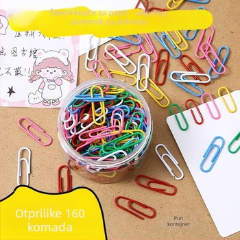 Papirni klip u obliku U, metalni, Kaledi, u kutiji, dizajn oznake, Model 1