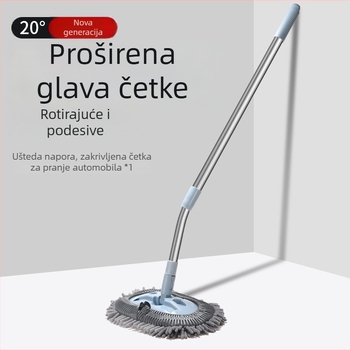 Mop za pranje automobila s zakrivljenim štapom, mekani vlakna, bez ogrebotina na boji; materijal: aluminijska zlitina + chenille velur; Honggao