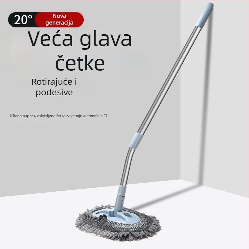 Mop za pranje automobila s zakrivljenim štapom, mekani vlakna, bez ogrebotina na boji; materijal: aluminijska zlitina + chenille velur; Honggao