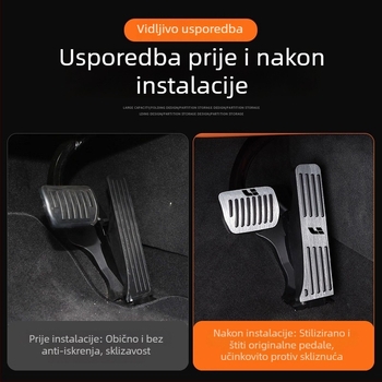 Aluminijska legura pedala ploča za L6/L7/L8/L9/MEGA – protuklizna podloga za papučicu gasa i kočnice, automatski mjenjač