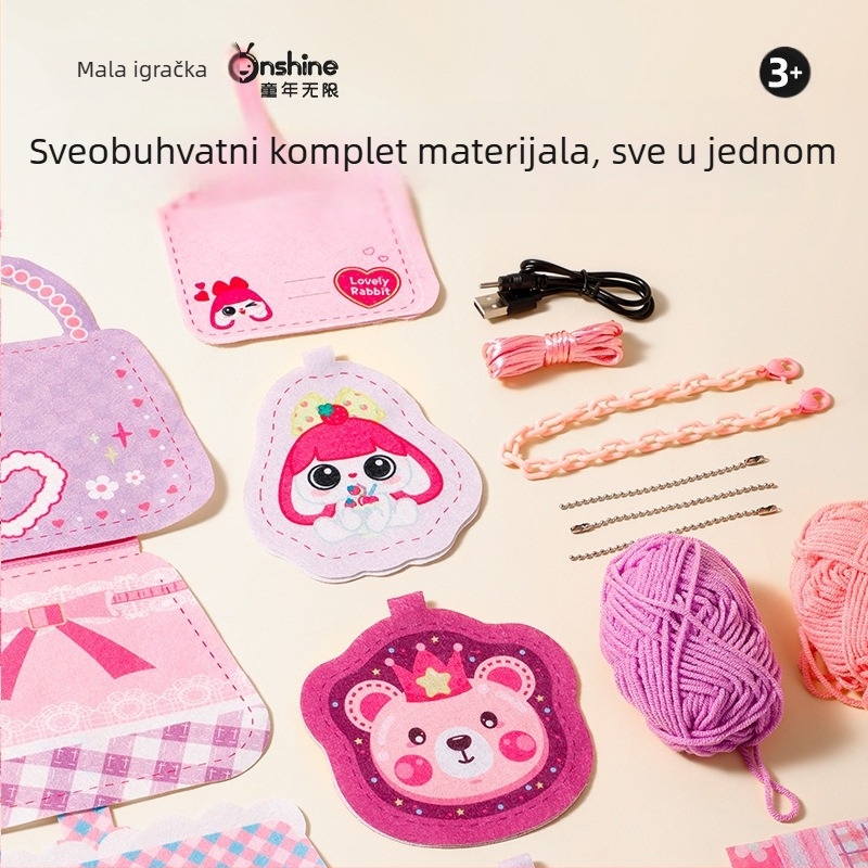 Onshine DIY set za šivanje za djevojčice — simulacijska igra, uzrast 4-6 godina, plastični materijal