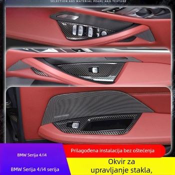 Dekorativni okvir za ploču podizanja stakla na vratima BMW 4 Series i4, 2021–2024, ABS, brend Teniu