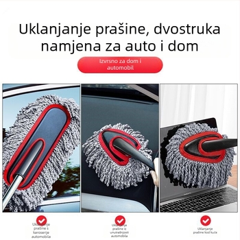 Četka za pranje automobila s teleskopskom ručkom, mikrovlakna, dvostruka namjena za čišćenje prašine i pranje, ručno proširenje, za vješanje