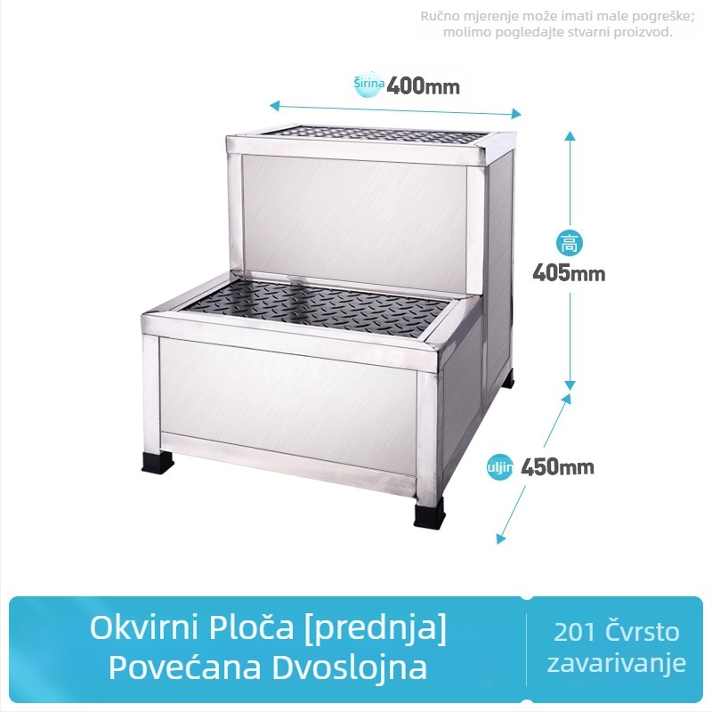 Stopaljka od nehrđajućeg čelika 304, dvostruki sloj, višenamjenska, model K-SUS8101A1