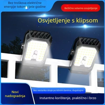 Solarna klips lampica za vanjsku upotrebu s PIR senzorom, IP44, 10W Osram LED