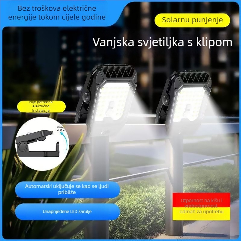 Solarna klips lampica za vanjsku upotrebu s PIR senzorom, IP44, 10W Osram LED