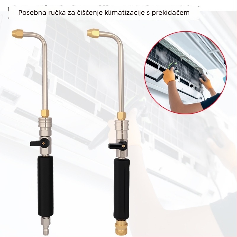 Ekstenzijska šipka za visokotlačni čistač s mosadznom glavom pištolje, ručka od ABS + nehrđajući čelik + mesing, raspon prskanja 1–10 m, pogodna za kućno i komercijalno pranje automobila