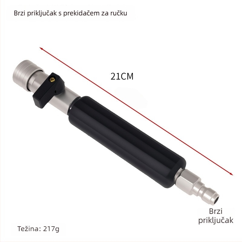 Ekstenzijska šipka za visokotlačni čistač s mosadznom glavom pištolje, ručka od ABS + nehrđajući čelik + mesing, raspon prskanja 1–10 m, pogodna za kućno i komercijalno pranje automobila
