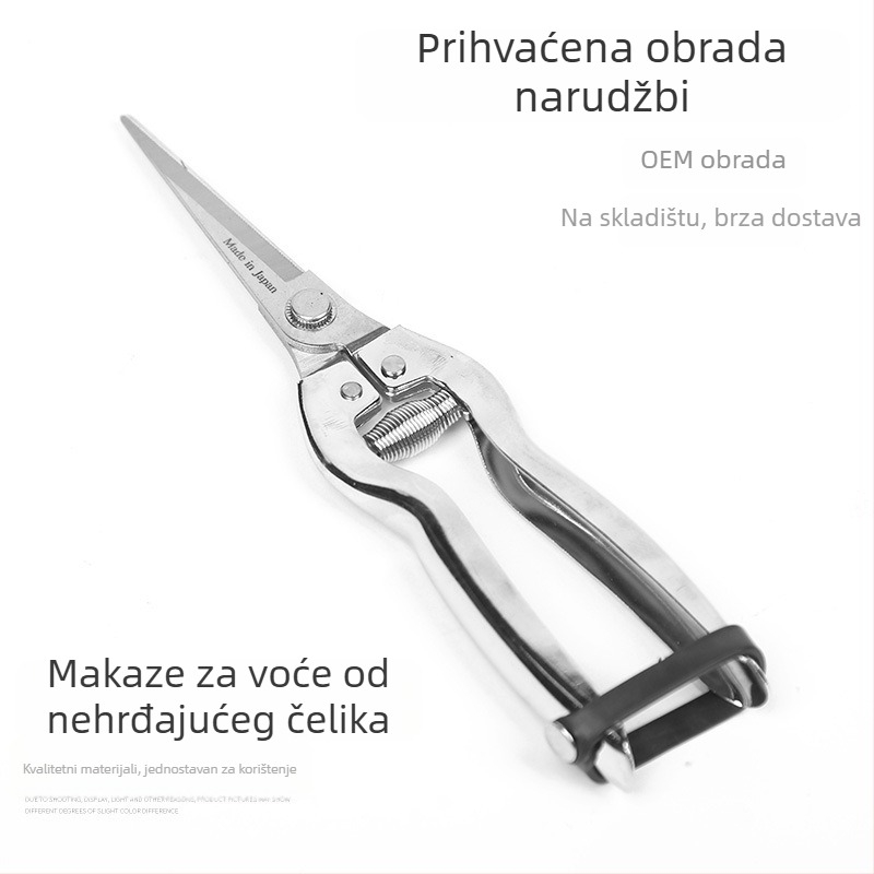 Nerđajući čelične škare za podrezivanje voćnih stabala u vrtu, rezanje debelih i dugih grana do 15 mm