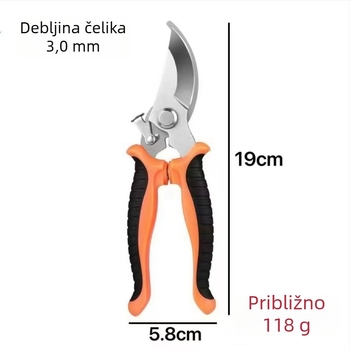 Škare za grane od nehrđajućeg čelika, višenamjenske, štede snagu, vrtne škare za branje plodova, pogodne za kućnu uporabu, za aranžiranje cvijeća i posuda s biljem