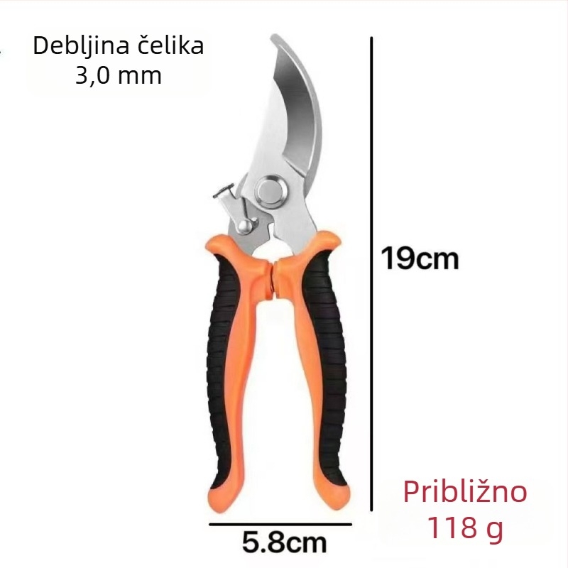 Škare za grane od nehrđajućeg čelika, višenamjenske, štede snagu, vrtne škare za branje plodova, pogodne za kućnu uporabu, za aranžiranje cvijeća i posuda s biljem