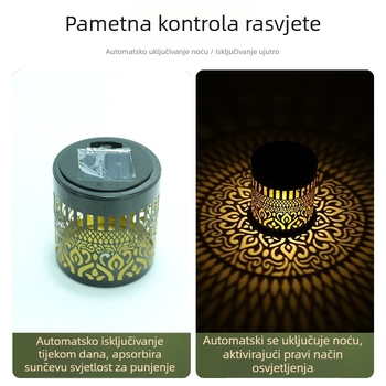 Solarna vrtna lampica s dijamantnom mrežom – zidna montaža, LED izvor, IP65, induktivni prekidač, radno vrijeme 6–12 sati