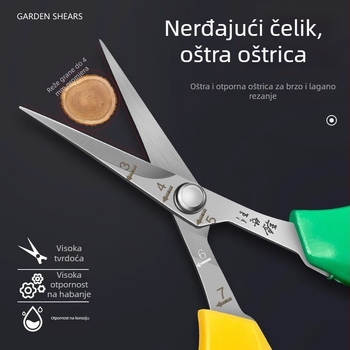 Škarice za podrezivanje 2108 – nehrđajući čelik, oštrica 80 mm, promjer rezanja 10 mm, držak od PVC-a, glatka površina