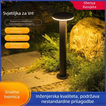 Vanjska IP65 LED lampica za travu, lijevani aluminij + akril, 7–12W, geometrijski/abstraktni dizajn, trajanje osvjetljenja preko 36 sati