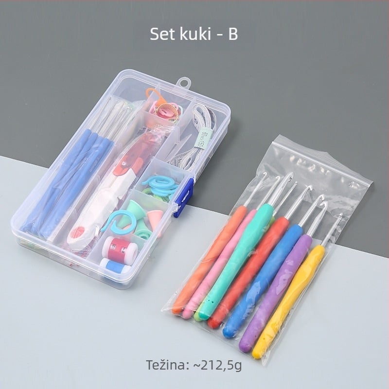 Zoma set igala za pletenje — kutija od 200 komada, ukupna težina 38 g, obrada i personalizacija uključene