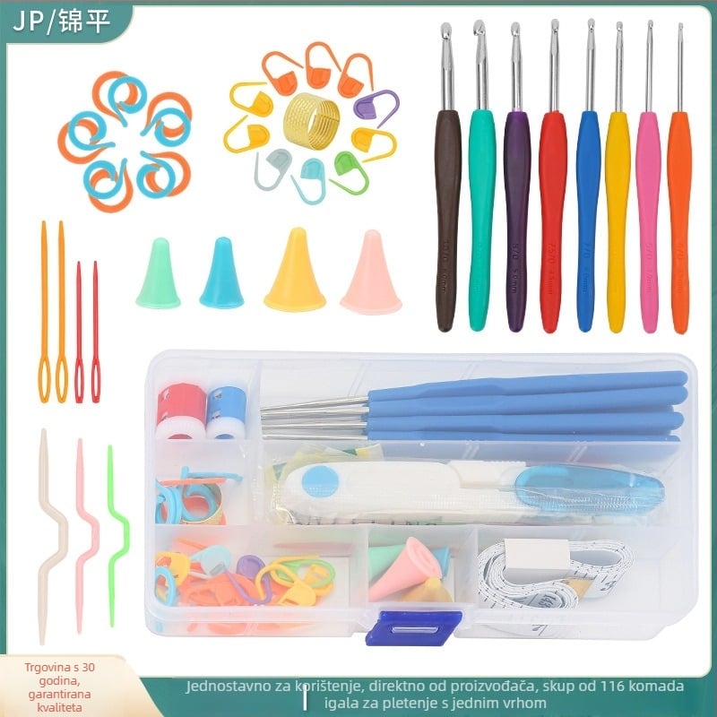 Set od 16 igala za pletenje za džempere, set materijala za kukičanje, ručno izrađeni alati za šivanje i pletenje za DIY