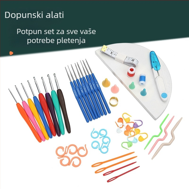 Set od 16 igala za pletenje za džempere, set materijala za kukičanje, ručno izrađeni alati za šivanje i pletenje za DIY