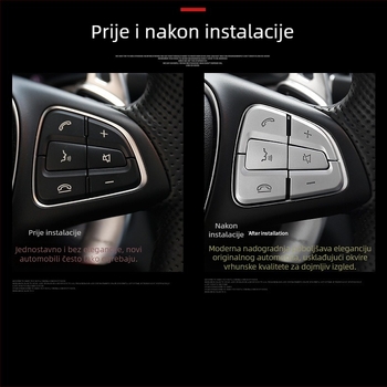 Naljepnica za tipke na volanu za Mercedes-Benz: C-klasa, E-klasa, GLA, CLA, GLE, GLC260, C200L | Materijal: ABS | Marka: Yude Chi | Nije prilagodljivo