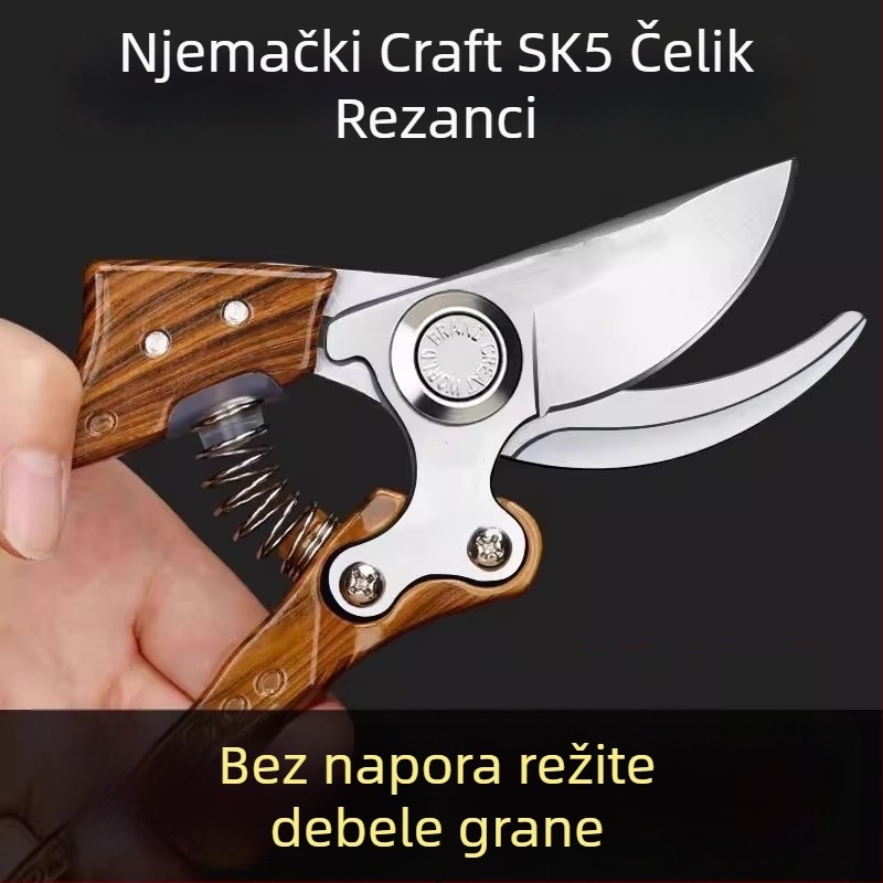 SK5 škare za podrezivanje s ručkom u drvenom uzorku za voćke i cvjetne grane