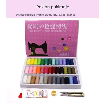 Set šivaćih niti u kutiji s poliester nitima i alatima za kućnu upotrebu