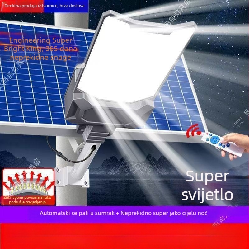 Solarsko LED vanjsko svjetlo za vrt i dvorište, IP67, 30W, daljinsko upravljanje, oblik planeta