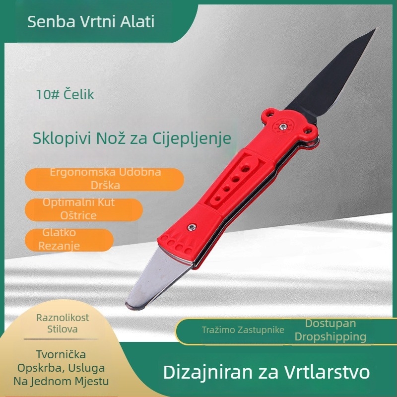 Sklopivi nož za cijepanje za debelu granu, škare za cijepanje voćnih stabala i pupova, nehrđajući čelik, višenamjenske škare za cijepanje