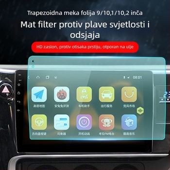Zaštitno filmsko zaštita za zaslon automobilske navigacije, trapezno oblikovana, mat, anti-refleks, za zaslone 9/10.2 i 10.1 inča centralne konzole