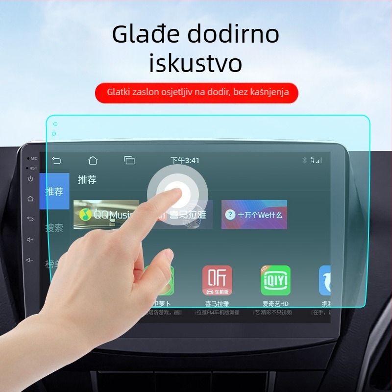 Zaštitno filmsko zaštita za zaslon automobilske navigacije, trapezno oblikovana, mat, anti-refleks, za zaslone 9/10.2 i 10.1 inča centralne konzole