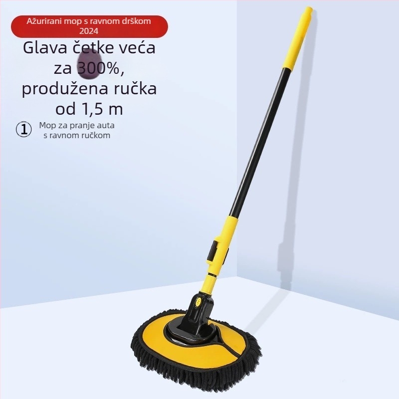 Mop za pranje automobila s mekanim čekinjama, plastična konstrukcija, puni set četkica za čišćenje auta