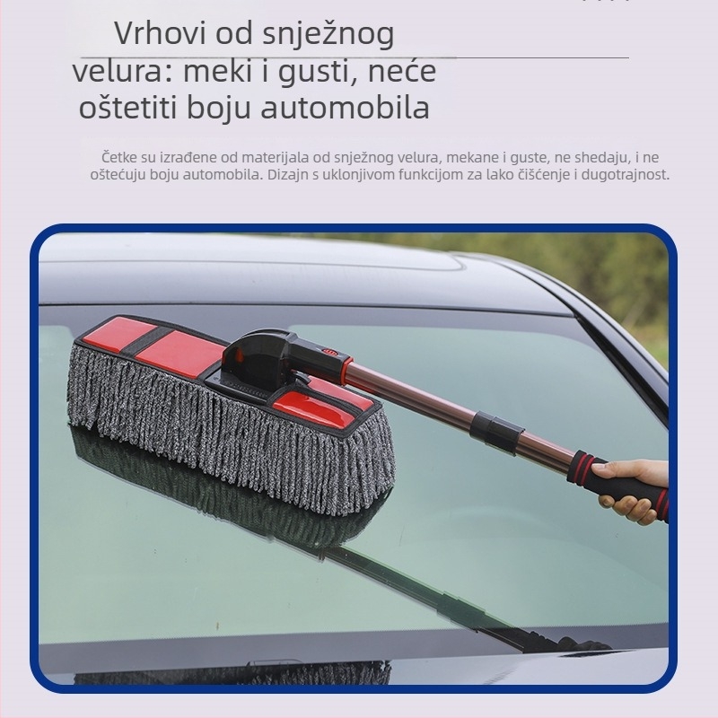 Kinvit četka za voskiranje automobila s teleskopskom drškom, meke čekinje, plastična i aluminijska konstrukcija