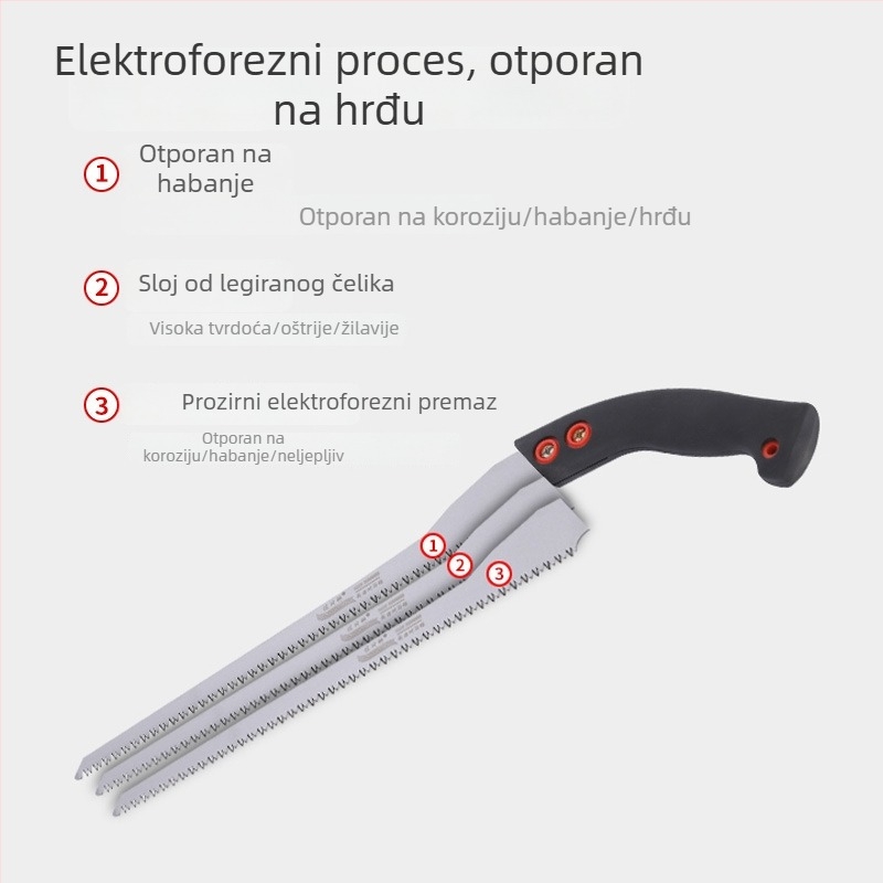 Ručna pila za podrezivanje voćaka, ručna izrada, oštrica SK5 čelika, dizajn Feniksov rep