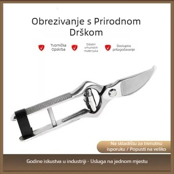 Nerđajući čelične škare za podrezivanje s zakrivljenim oštricama za voćke i grane