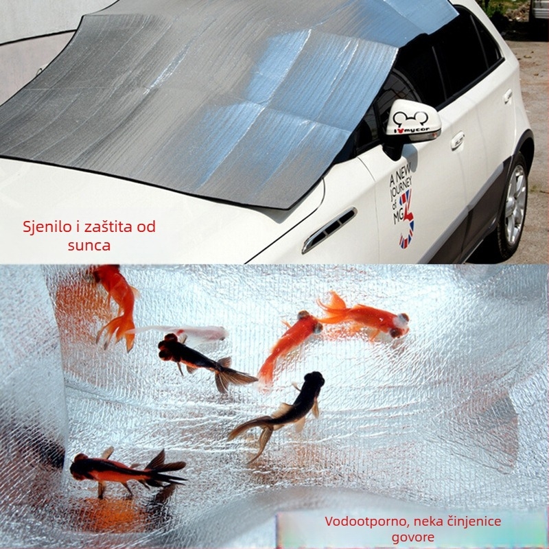 Dvostruko aluminijski folijski madrac za zaštitu od vlage, za kampiranje, piknik, travu i plažu (2x2 m ili 2x1,5 m), pogodan za 8+ osoba