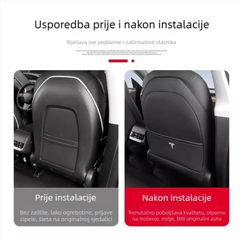 Kožni zaštitnik stražnje naslonske za Tesla Model 3/Y, potpuno pokriće, anti-kick