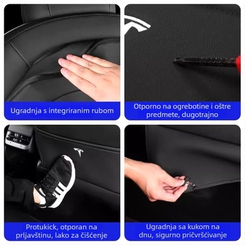 Kožni zaštitnik stražnje naslonske za Tesla Model 3/Y, potpuno pokriće, anti-kick