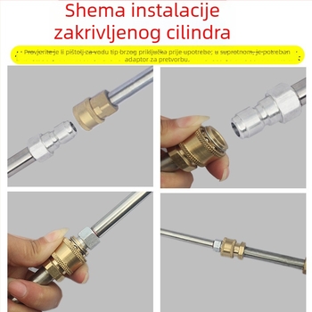 Wangchi visokotlačni pištolj za pranje automobila s zakrivljenom šipkom i mlaznicom, 1/4 brzog priključka, glava od aluminijske legure, ručka od nehrđajućeg čelika, domet prskanja 11, tlak vode 100