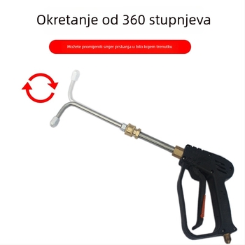 Wangchi visokotlačni pištolj za pranje automobila s zakrivljenom šipkom i mlaznicom, 1/4 brzog priključka, glava od aluminijske legure, ručka od nehrđajućeg čelika, domet prskanja 11, tlak vode 100